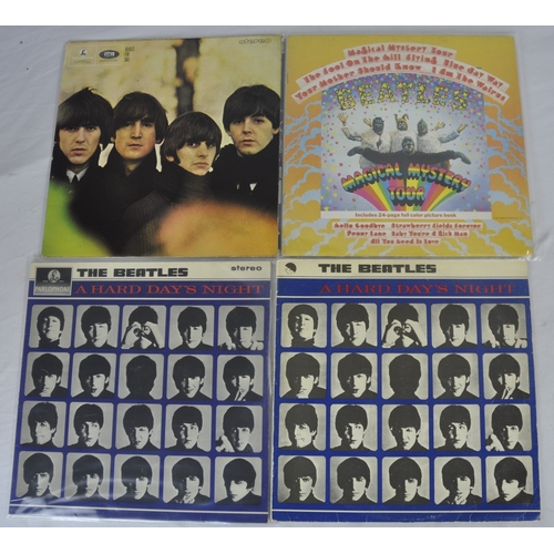 156 - BOX OF BEATLES VINYL LPS AND MAGICAL MYSTERY TOUR DOUBLE RECORD WITH BOOK