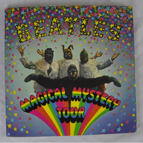 156 - BOX OF BEATLES VINYL LPS AND MAGICAL MYSTERY TOUR DOUBLE RECORD WITH BOOK