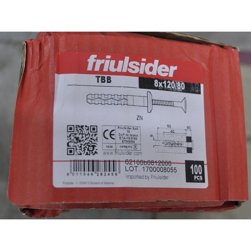 163 - 1 BOX OF FRIULSIDER TBB8x120/80 FIXINGS