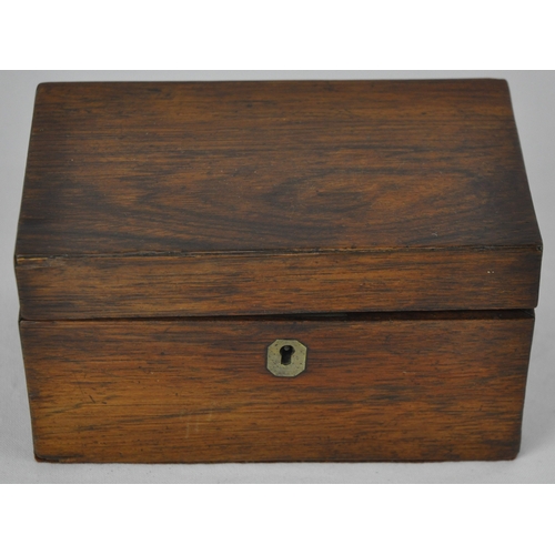 191 - SMALL TEA CADDY, CIGARETTE BOX/CASE AND HINGED BOX