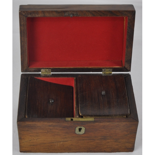 191 - SMALL TEA CADDY, CIGARETTE BOX/CASE AND HINGED BOX