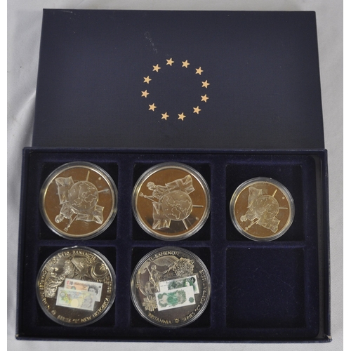 197 - SET OF ISLE OF MAN MILLENNIUM CROWNS, ROYAL MINT MILLENIUM COIN, 5 