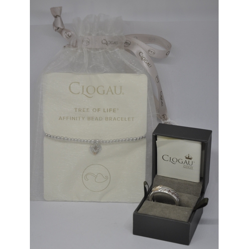 221 - CLOGAU 'CARIAD' RING SIZE R AND CLOGAU TREE OF LIFE AFFINITY BEAD BRACELET