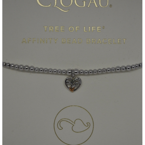 221 - CLOGAU 'CARIAD' RING SIZE R AND CLOGAU TREE OF LIFE AFFINITY BEAD BRACELET