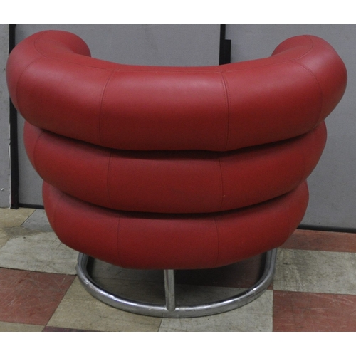 137 - EILEEN GRAY STYLE BIBENDUM CHAIR (length 96, width 75, height 74cm)