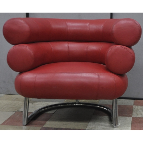 137 - EILEEN GRAY STYLE BIBENDUM CHAIR (length 96, width 75, height 74cm)