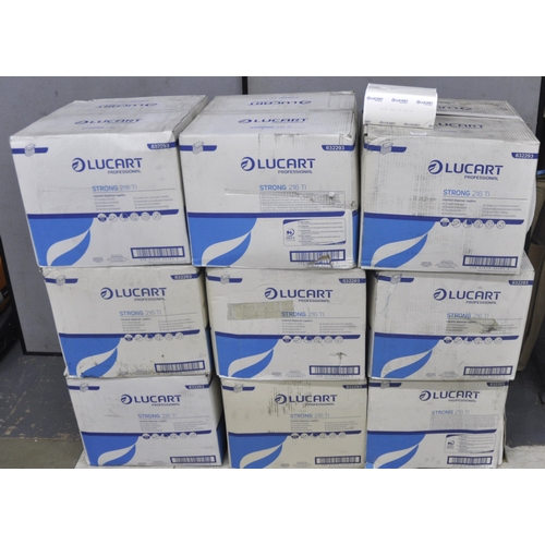 9 BOXES OF LUCART PROFESSIONAL STRONG INTERFOLD DISPENSER NAPKINS