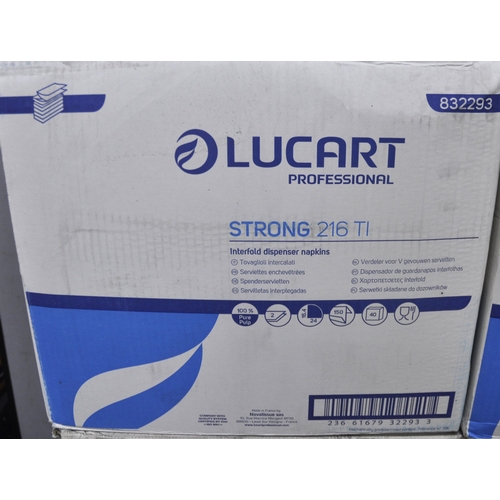 27 - 9 BOXES OF LUCART PROFESSIONAL STRONG INTERFOLD DISPENSER NAPKINS