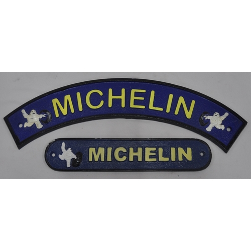 44 - 2 MICHELIN PLAQUES (40 x 14cm & 27 x 5cm)