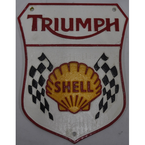 47 - TRIUMPH SHELL SIGN (28 x 22cm)