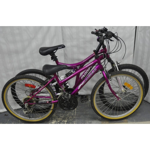 64 - MUDDY FOX DUAL SUSPENSION LADIES BIKE AND LASER ROBOTIC MOUNTAIN BIKE