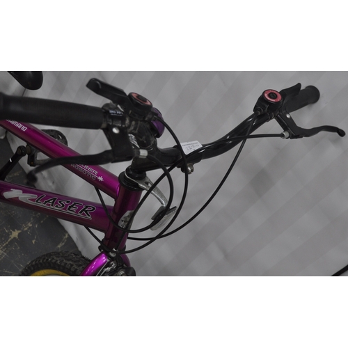 64 - MUDDY FOX DUAL SUSPENSION LADIES BIKE AND LASER ROBOTIC MOUNTAIN BIKE