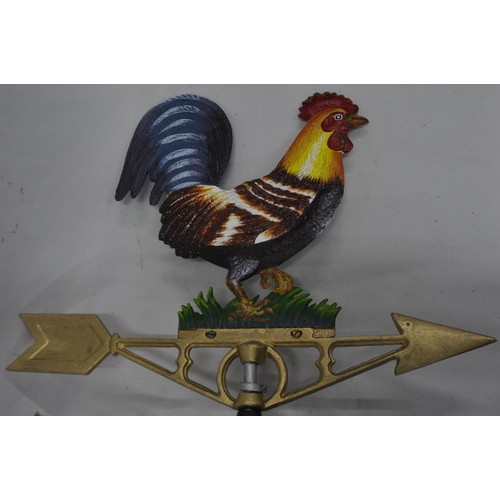 139 - COCKEREL WEATHER VANE WITH WALL MOUNT