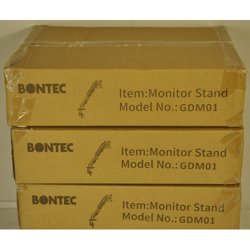 154 - 4 BONTEC SINGLE ARM, DESK MOUNT MONITOR STANDS