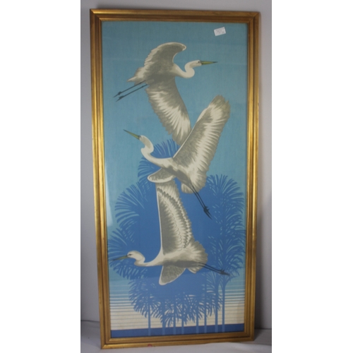 167 - 2 FRAMED PRINTS - STORKS FLYING AND SPITFIRE