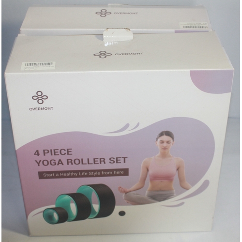 211 - 4 ACCUPRESSURE/YOGA MATS, 2 X 4 PIECE YOGA ROLLER SETS AND 8 PACKS OF RESISTANCE BANDS