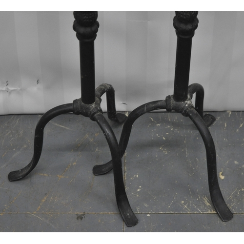 228 - PAIR CAST TALL CANDLESTICKS