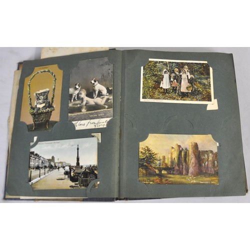 262 - POST CARD ALBUM CONTAINING APPROXIMATELY 187 VARIOUS CARDS AND SCENES