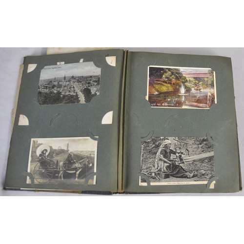 262 - POST CARD ALBUM CONTAINING APPROXIMATELY 187 VARIOUS CARDS AND SCENES