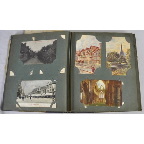 262 - POST CARD ALBUM CONTAINING APPROXIMATELY 187 VARIOUS CARDS AND SCENES