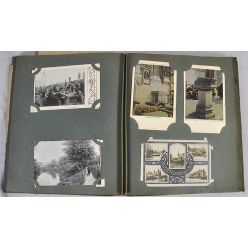 262 - POST CARD ALBUM CONTAINING APPROXIMATELY 187 VARIOUS CARDS AND SCENES