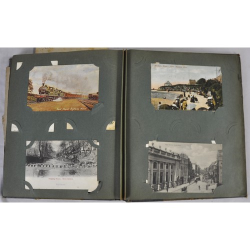 262 - POST CARD ALBUM CONTAINING APPROXIMATELY 187 VARIOUS CARDS AND SCENES