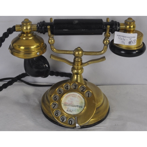 268 - OLD DIAL TELEPHONE, 6 DECORATIVE POCKET WATCHES AND TUB OF COSTUME JEWELLERY