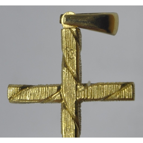 282 - 9ct GOLD CROSS SET CLEAR STONES 13.6g