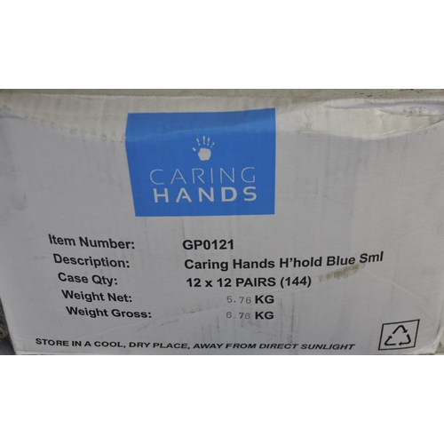 324 - 4 BOXES OF CARING HANDS HOUSEHOLD GLOVES (12 x 12 PAIRS PER BOX)