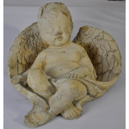 325 - STONEWORK ‘GABE’ SLEEPING CHERUB GARDEN ORNAMENT