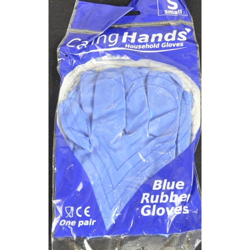 328 - 4 BOXES OF CARING HANDS HOUSEHOLD GLOVES (12 x 12 PAIRS PER BOX)