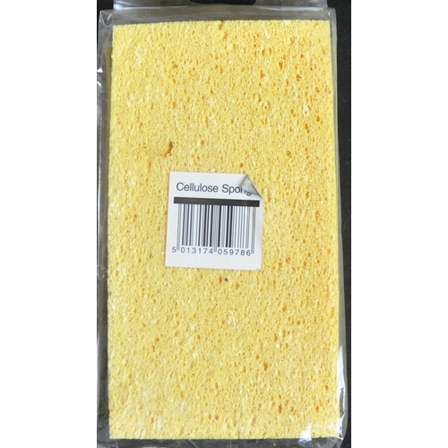 369 - 100 CELLULOSE SPONGES, 90 TWISTED WIRE BRUSHES, 5 PACKS OF SINGLE FLAT SHEETS