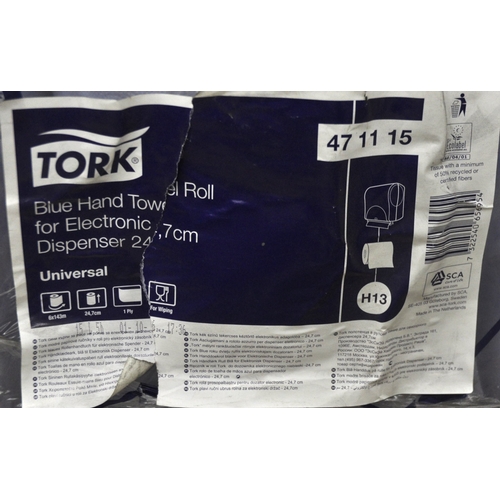 370 - 2 x 6 TORK BLUE HAND TOWEL ROLL