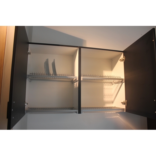 10 - FITTED DISPLAY UNIT COMPRISING BASE UNITS, WALL CUPBOARDS FITTED PLATE RACKS AND UPRIGHT CUPBOARDS

... 