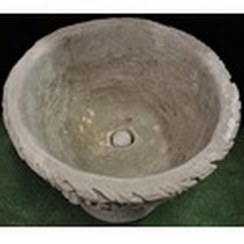 45 - LARGE STONEWORK URN DECORATED WITH ACANTHUS LEAVES (IN 2 PIECES) - OPTION OF LOT 46