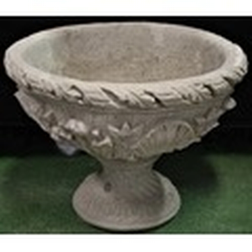 45 - LARGE STONEWORK URN DECORATED WITH ACANTHUS LEAVES (IN 2 PIECES) - OPTION OF LOT 46