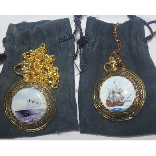 56 - 4 SHIP PATTERN POCKET WATCHES