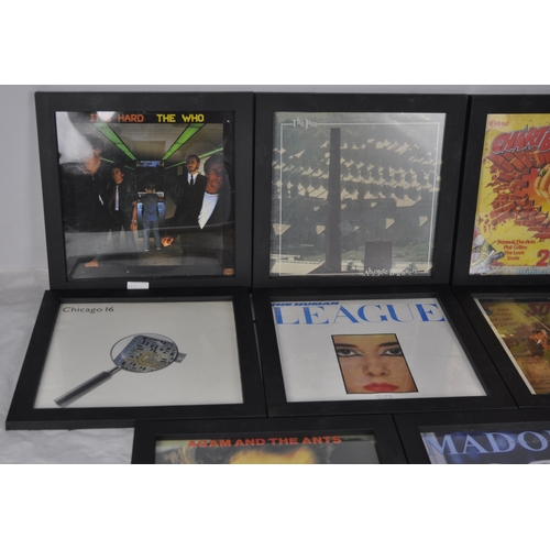 65 - 8 FRAMED LP RECORDS INCLUDING THE WHO