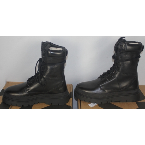 183 - 2 PAIR KURT GEIGER BLACK LEATHER BOOTS SIZE 40 AND 41