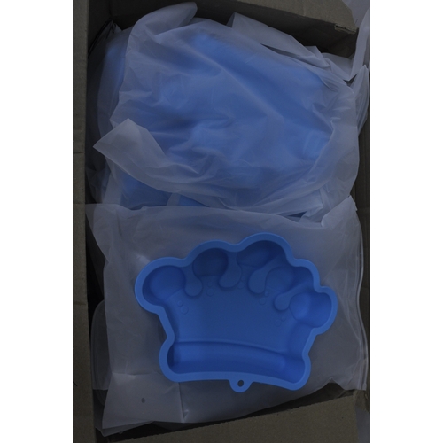 187 - 40 NEW SILICONE CAKE MOULDS - 4 TYPES, INCLUDING GINGERBREAD MAN MOULDS