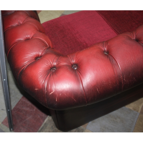 192 - THOMAS LLOYD RED CHESTERFIELD 2 SEAT SOFA