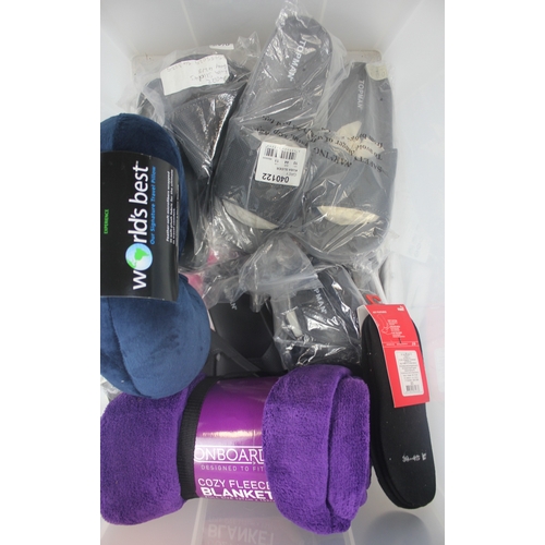 196 - BOX OF MISCELLANEOUS - TOP MAN SLIDERS, FLEECE BLANKET, ETC