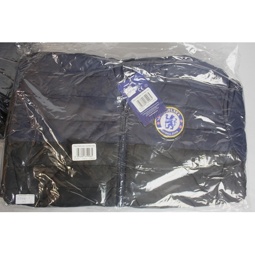 200 - 4 NEW CHELSEA FC PADDED JACKETS SIZE XL.  WITH OPTION OF LOT 201