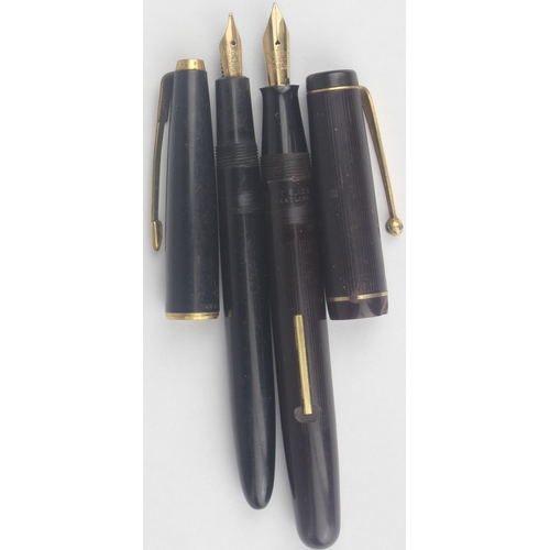 226 - 3 X 14CT GOLD NIBBED PENS AND 1 ROLLED GOLD PROPELLING PEN