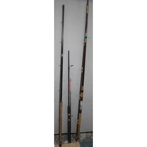 72 - 5 FISHING RODS AND FISHING NET