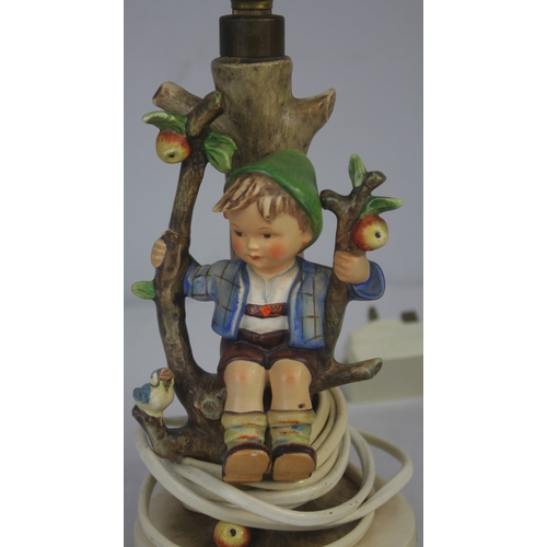 82 - GOEBEL TABLE LAMP - BOY SITTING IN AN APPLE TREE