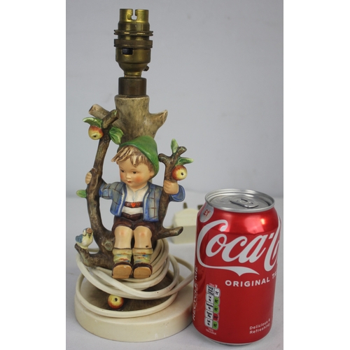 82 - GOEBEL TABLE LAMP - BOY SITTING IN AN APPLE TREE