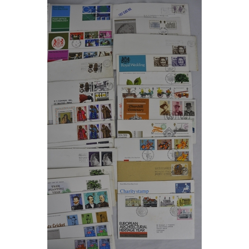 106 - BOX OF FIRST DAY COVERS AND STAMPS