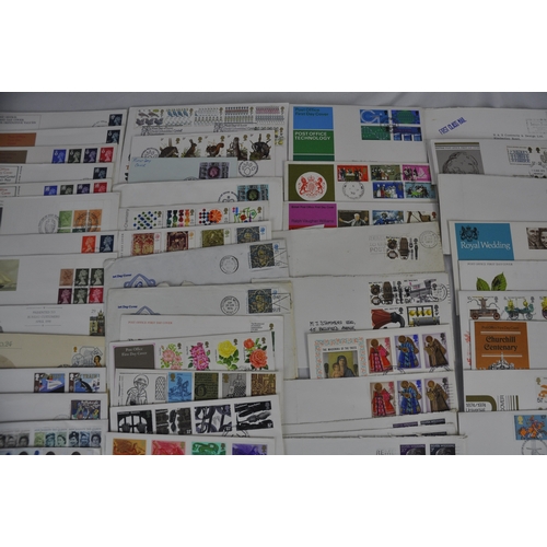 106 - BOX OF FIRST DAY COVERS AND STAMPS