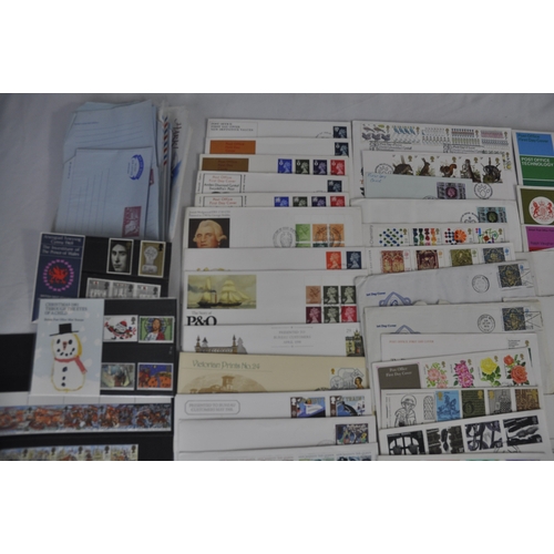 106 - BOX OF FIRST DAY COVERS AND STAMPS